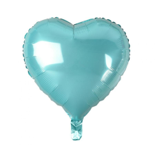 Szív Light Blue Heart, Kék szív fólia lufi 37 cm party kellék
