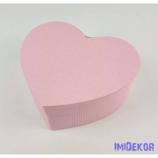  Szív papírdoboz 18x16x8 cm - Bordás Rózsaszín dekorációs kellék