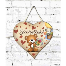  Szív tábla falra, macik virágokkal, szeretlek, szerelmes ajándék ajándéktárgy