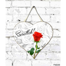  Szív tábla falra, piros rózsa, szeretlek, szerelmes ajándék ajándéktárgy