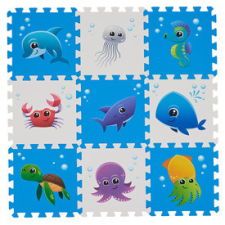  Szivacsszőnyeg - tengeri állatok, 9 db játszószőnyeg