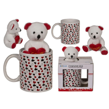  Szívecskés bögre plüssmackóval 144265 bögrék, csészék