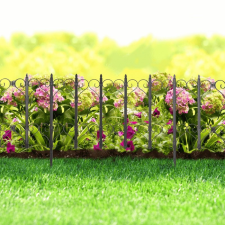  Szívecskés virágágyás szegély, kerítés - Fekete kerti dekoráció