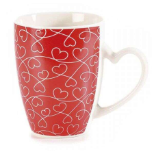 Szíves porcelán bögre szív alakú füllel - 350 ml bögrék, csészék