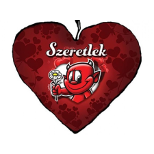 Szívpárna, ördög virággal, szeretlek lakástextília