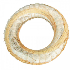  Szizállal cirokkal tekert széna alap fehér 20cm dekorációs kellék