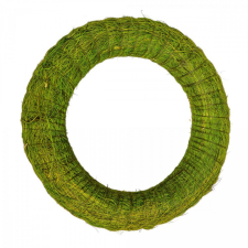  Szizállal tekert széna alap zöld 20cm dekorációs kellék