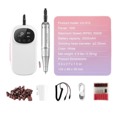  Szögfúró, akkus működés, nagy hatékonyságú, 35k műkörmös csiszológép