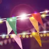  Szolár fényfüzér - zászló - 4 m - 35 színes LED