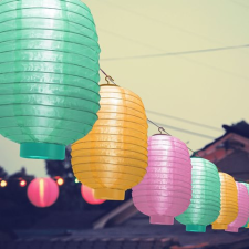 Szolár lampion - 3 színben - hidegfehér LED kültéri világítás