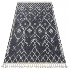 Szőnyeg BERBER TANGER B5940 szürke / fehér Rojt shaggy 180x270 cm lakástextília