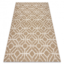  Szőnyeg FLAT 48957265 Geometrikus rombusz natúr bézs színű fonal 160x230 cm lakástextília