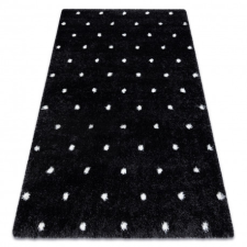 Szőnyeg FLUFFY 2370 shaggy pontok - antracit / fehér 200x290 cm lakástextília
