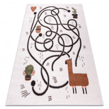 Szőnyeg FUN Game gyerekeknek, játék, láma krém 160x220 cm lakástextília