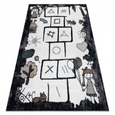 Szőnyeg FUN Hop gyerekeknek, ugróiskola, állatok fekete 80x150 cm lakástextília