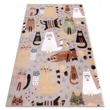Szőnyeg FUN Kittens gyerekeknek, macskák bézs 180x270 cm lakástextília