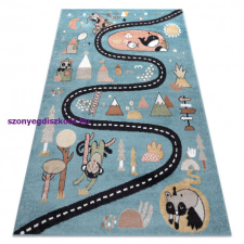 Szőnyeg FUN Route gyerekeknek, utca, állatok kék 240x330 cm lakástextília