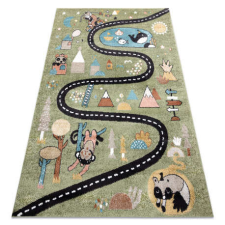 Szőnyeg FUN Route gyerekeknek, utca, állatok zöld 180x270 cm lakástextília