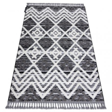 Szőnyeg MAROC P642 Gyémánt, Cikcakk szürke / fehér Rojt Berber shaggy 120x170 cm lakástextília