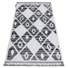  Szőnyeg MAROC P662 gyémánt fekete / fehér Rojt Berber shaggy 120x170 cm lakástextília