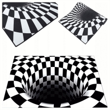 Szőnyeg, szőnyeg, lábtörlő, 3D hatás, illúzió, fehér lyuk, 60x90 cm lakástextília