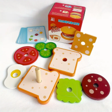  Szórakoztató fa szendvics készítő kirakó puzzle, kirakós
