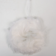  Szőrös koszorú alap akasztós fehér D17cm dekorációs kellék