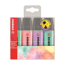 Szövegkiemelő STABILO Boss pasztell 4db-os készlet filctoll, marker