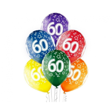 Születésnap Colorful Happy Birthday 60 léggömb, lufi 6 db-os 12 inch (30cm) party kellék