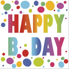 Születésnap Happy Birthday Dots szalvéta 20 db-os 33x33 cm party kellék