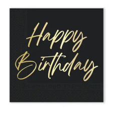 Születésnap Happy Birthday Elegant szalvéta 20 db-os 33x33 cm FSC party kellék