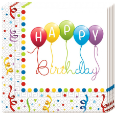 Születésnap Happy Birthday Streamers szalvéta 20 db-os party kellék