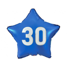 Születésnap Kék Happy Birthday 30 Blue csillag fólia lufi 44 cm party kellék