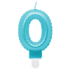 Születésnap Pearly Light Blue, kék számgyertya, tortagyertya 0-ás