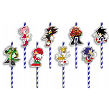  SZÜLETÉSNAPI BARÁTOK JELLEMZŐVEL - SONIC GAMES TALES SZÜLETÉSNAPI FILMEK - 8 db. party kellék
