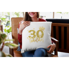  Születésnapi glitteres fehér párna számmal egyedi ajándék