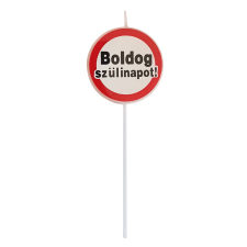 Születésnapi gyertya – Sebességkorlátozó tábla – Boldog születésnapot party kellék