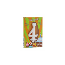 Születésnapi számgyertya dobozos "4" fehér 7 cm party kellék
