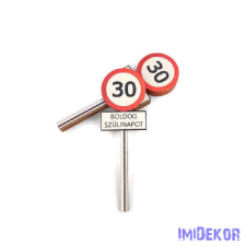 Szülinapos sebességkorlát 15x5 cm - 30 dekorációs kellék