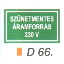  Szünetmentes áramforrás 230 V D66 információs címke