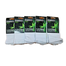 SZUNTEX bambusz gumi nélküli zokni fehér színben 5 PÁR 37-38