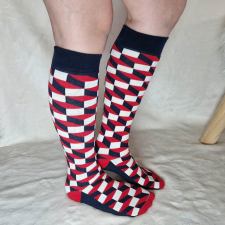 Szuntex zokni SZUNTEX 3D mintás-színes TÉRDZOKNI Piros, 35-38 női zokni