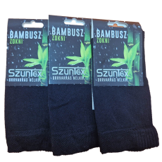 Szuntex zokni SZUNTEX Bambusz SPORTZOKNI fekete 3 pár/cs 43-46
