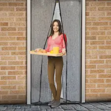  Szúnyogháló függöny ajtóra mágneses 100 x 210 cm Virág mintás lakástextília