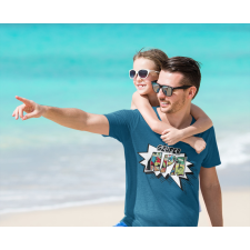  Szuper Apa sötétkék póló egyedi ajándék