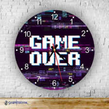 Szupicuccok Game over pixel kör alakú üveg falióra falióra