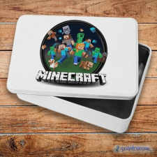 Szupicuccok Minecraft kerek logó fém szendvicsdoboz (tároló doboz) uzsonnás doboz