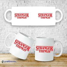 Szupicuccok Stranger Things - Fehér logó bögre bögrék, csészék