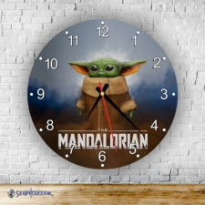 Szupicuccok The Mandalorian Bébi Yoda Grogu kör alakú üveg falióra falióra