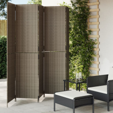  Szürke 5-paneles polyrattan térelválasztó bútor